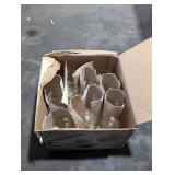 Hires R-J root beer glasses box lot.
