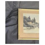 Framed Japanese style artwork.