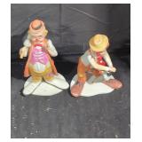 Pair of porcelain clown figurines lot