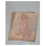 Vintage pin up girls artwork lot.