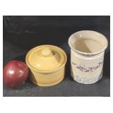 Pfaltzgrar ceramic jar and the proper place jar.