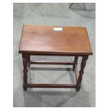 Small wooden bench(22in H by 20 1/2in W).