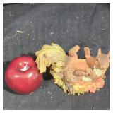 Ceramic squirrel candle holder.