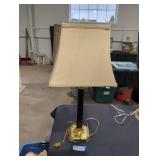 Vintage black and brass base table lamp.