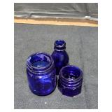 Lot of Vintage Cobalt Blue Bottles
