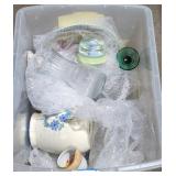 Misc. Glassware tote lot.