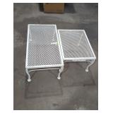Pair of wrought iron small tables.