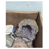 Different rocks and minerals box lot.