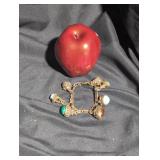Vintage charm bracelet,Etruscan style metal.