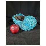 Vintage Turqouise Seashell Planter/Vase