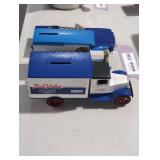 Pair of Die cast car banks and a convertible.