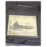 Framed drawing of Duncannon beverage company.