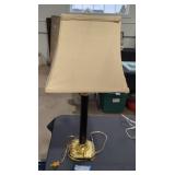 Vintage black and brass base table lamp.