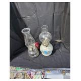 Pair of vintage oil lamps.