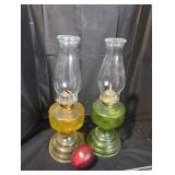 Pair of vintage oil lamps.