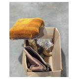 Vintage piano stool and brown brief case.