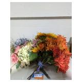 2 Faux Flower Bouquet