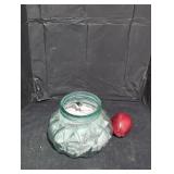 Vintage green glass Apothecary jar.