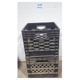 Pair of black crates.