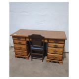 Double pedestal desk.(29 1/2in H by 56in L).