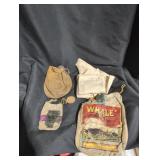 Vintage equipment/ tabbacco bags lot.