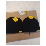 Mens Black Knit Fleece Lined Beanie Hat
