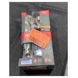 Pismo Contemporary Satin Nickel Entry Knob with Sm