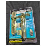 Door Latch Set, Metal, Brass, 34 to 1-14 in Thick