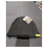 Mens Black Knit Fleece Lined Beanie Hat