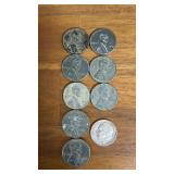 Penny and dime pieces