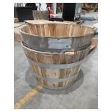 Acacia Wooden Barrel Planter