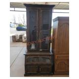 Wood Gun Cabinet With Glass Doors