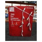 200 Clear Incandescent Mini Icicle Lights