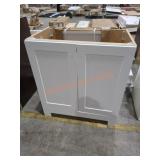 30" x 32" x 18" White Vanity With Sink Top