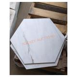 Large Hexagon White Marble Tile