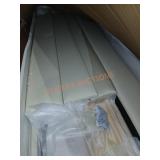 Queen cushioned platform bed Beige