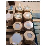 Hexagon Mixed Tile, Grey, Cream, Blue & Greenish
