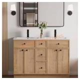 eclife 48" x 18.1" Double Sink Bath Vanity;