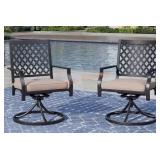 Phi Villa Swivel Metal Patio Chairs w/ Cushions
