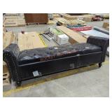 Black Faux Leather Bench, Some Rips & Damaged Legs