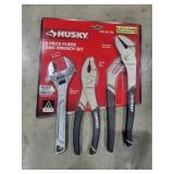 Husky 3 Piece Pliers & Wrench Set