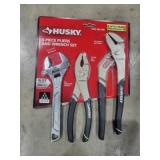 Husky 3 Piece Pliers & Wrench Set