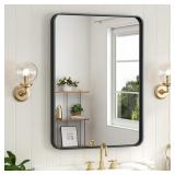 20x30 Aluminum Vanity Mirror, Black
