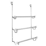 York Over Shower Door Towel Rack- White/Chrome