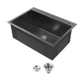 27 in Drop-In Single Bowl Sink with Strainer