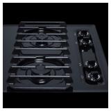 Summit 30-in 4-Burner Black Gas Cooktop
