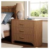 Mayville 31.5 in Brown 3-Drawers Nightstand