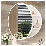 30 in. Round Metal Medicine Cabinet