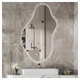 43 in. W LED Light Frameless Mirror 3-Color