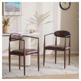 Zoey Walnut/Black Faux Leather Chairs (2)